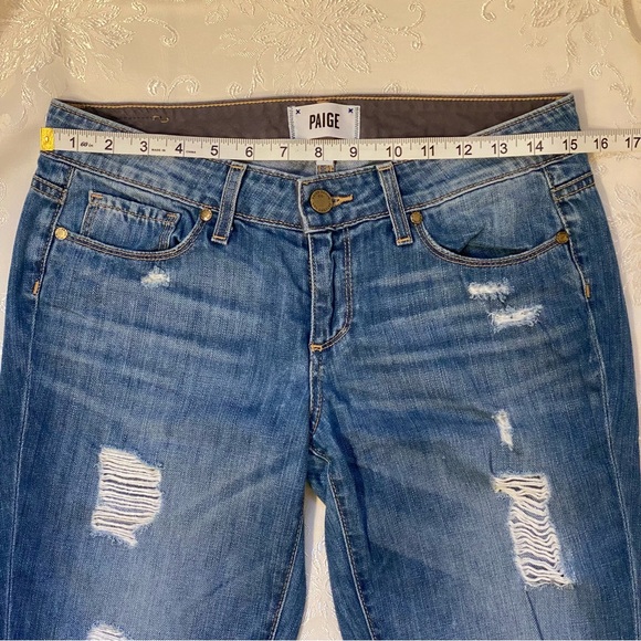 Paige Jimmy Jimmy Skinny In Delilah Destructed Blue Ripped Boyfriend Jeans 💙 25 - Picture 6 of 12
